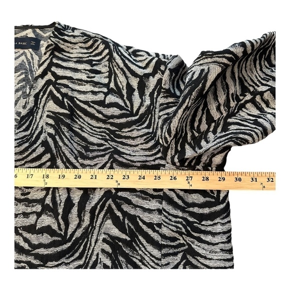 ZARA Basic Women's Size M Oversized Jacket/Coat Animal Print Open Front Pockets - Picture 8 of 16